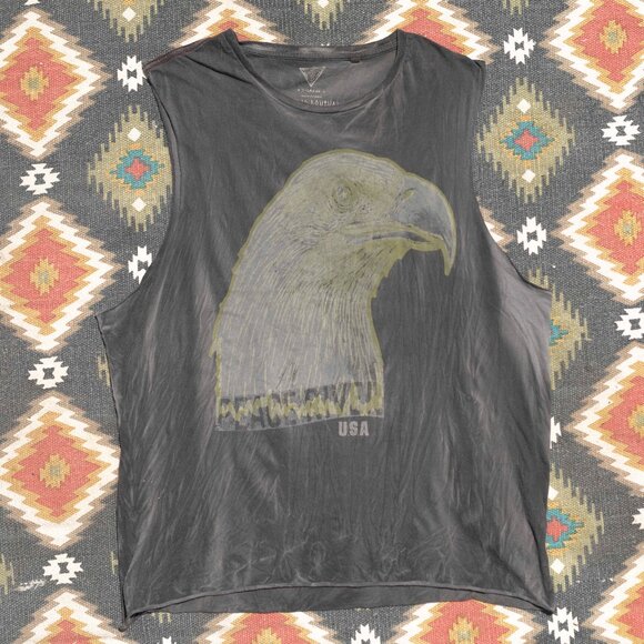 -XL- PEACE RIVER Sleeveless Shirt | USA Eagle American Tank Top | Animal Totem - Picture 2 of 4